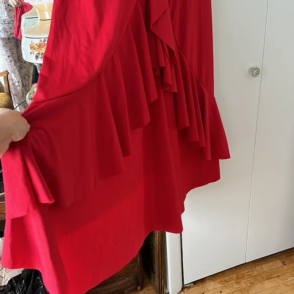 Red Ruffle Train Formal - Picture 11 of 12